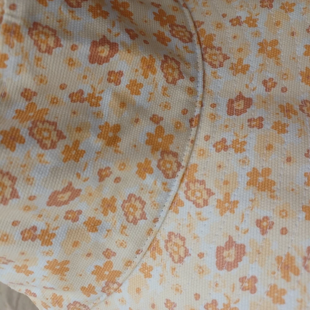 Floral Women's Sun Hat - Cream and Orange